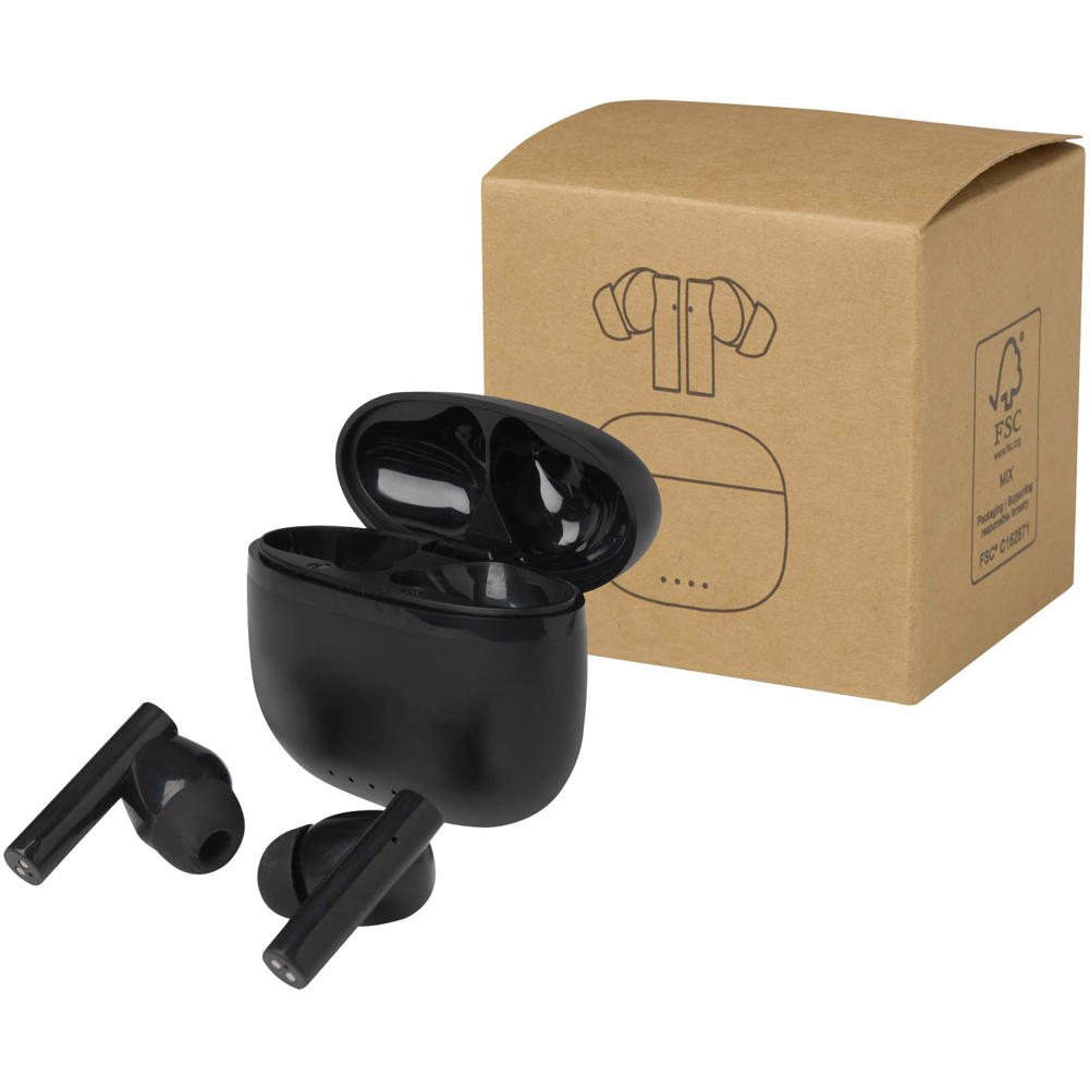 Alterf True Wireless Bluetooth® Headset aus recyceltem Kunststoff mit Silikon-Ohrstöpseln