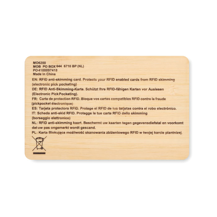 CUSTOS + - RFID Karte aus Bambus