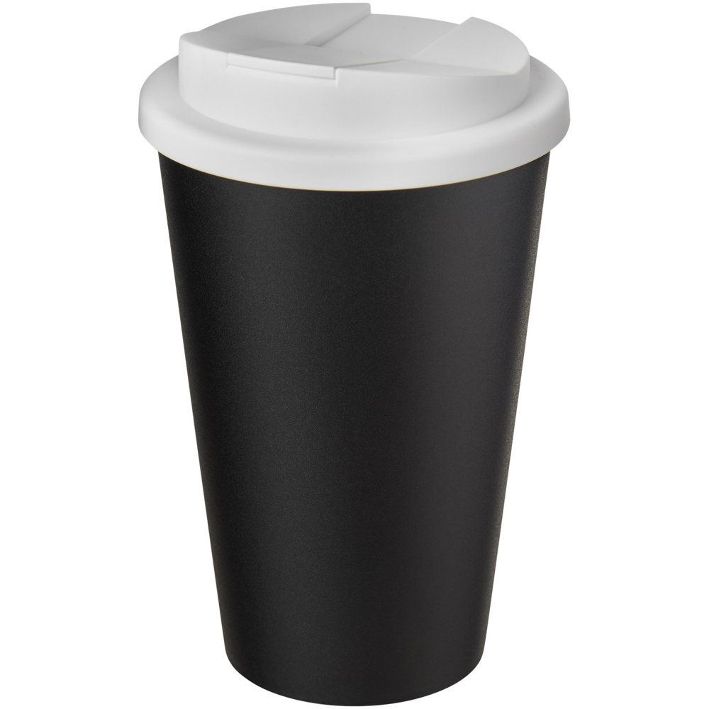Americano® Eco 350 ml recycelter Becher mit auslaufsicherem Deckel - weiss, schwarz