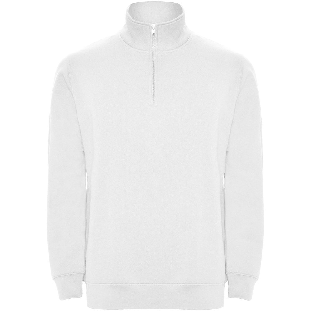 Aneto Pullover mit Viertelreißverschluss - weiss
