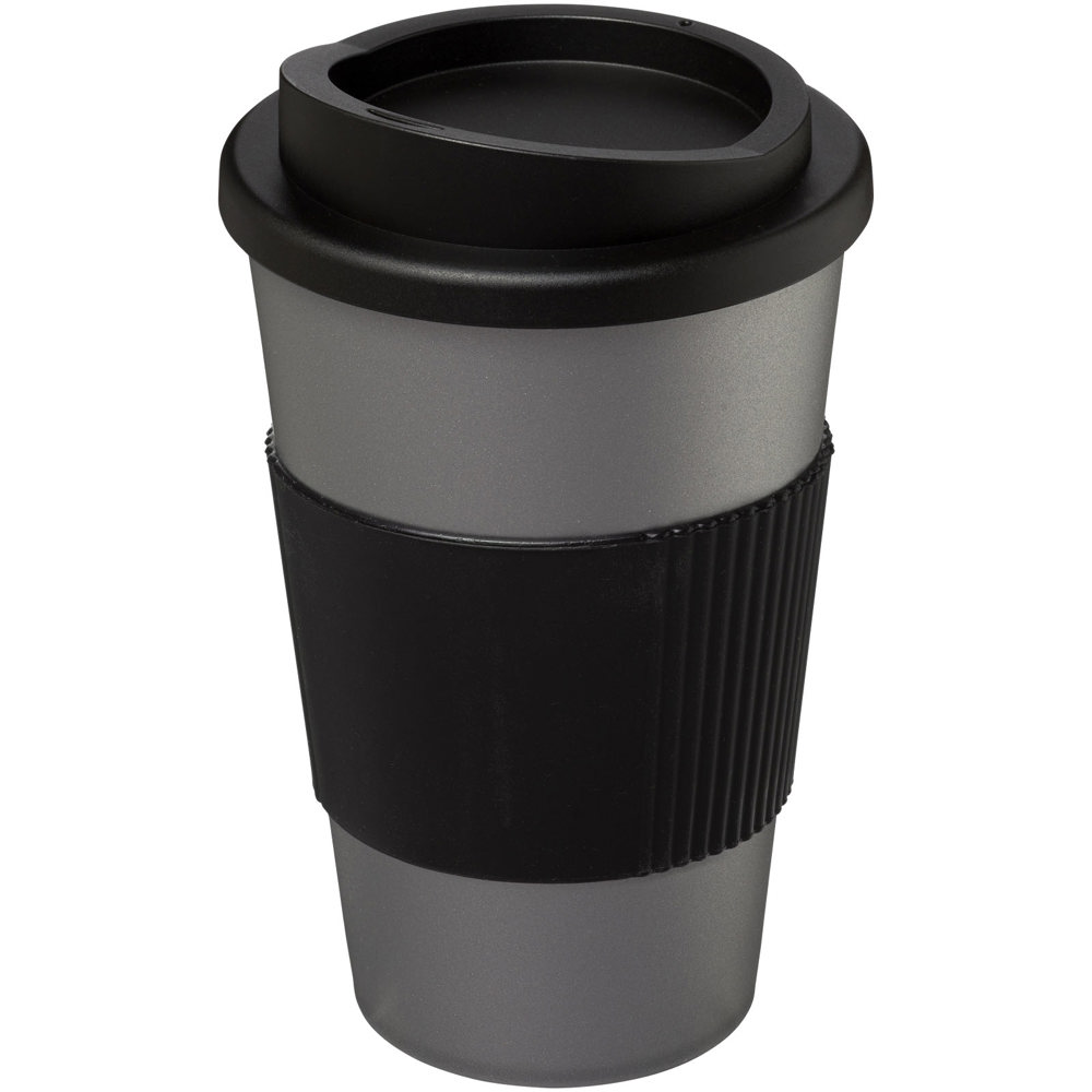 Americano® 350 ml Isolierbecher mit Schutzring - silber, schwarz