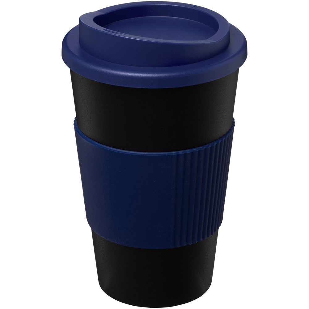 Americano® 350 ml Isolierbecher mit Schutzring - schwarz, blau